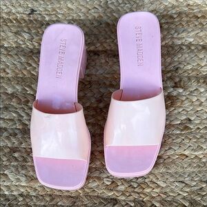 Steve Madden Pink Square-Toe Mules